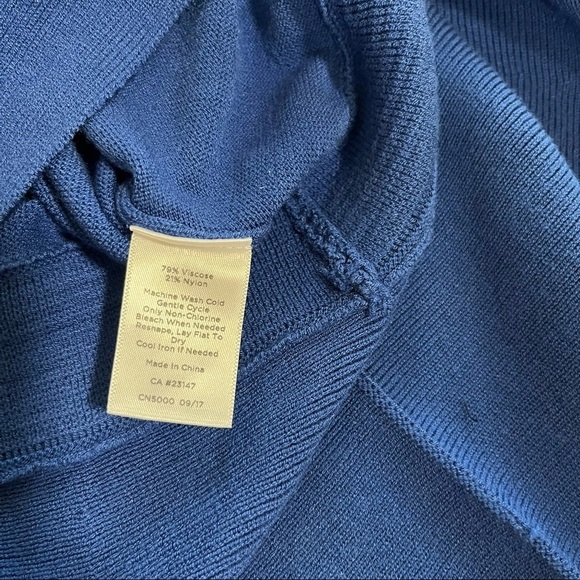 Talbots SP Blouse Long Sleeve Blue Women Flowy Hem - Picture 7 of 16